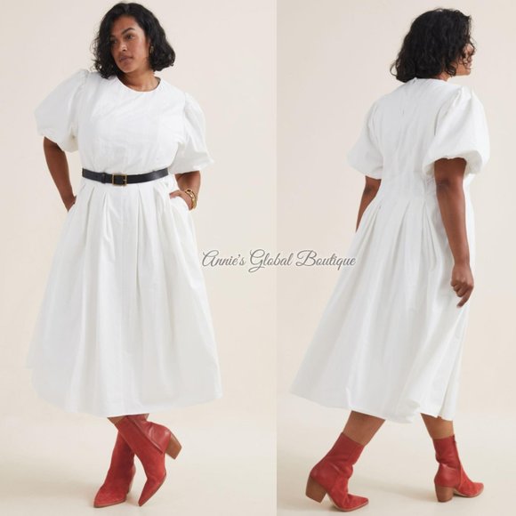 RARE NWT ANTHROPOLOGIE Eri + Ali Corset-Seamed Midi Dress - Picture 9 of 16